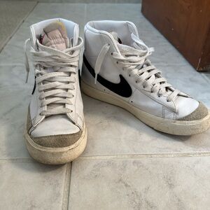 Nike White and Black High-Top Sneakers